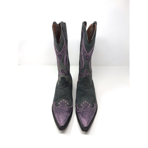 Eight Second Angel Women's Size 8 Purple Distressed Western Cowboy Boots Rodeo - Picture 4 of 11